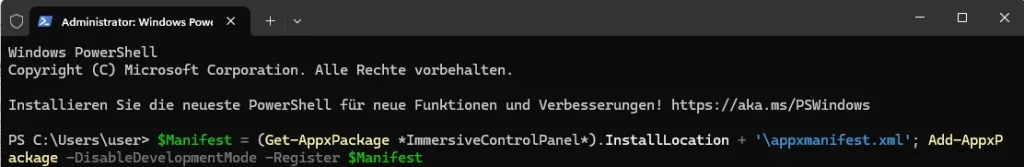 Einstellungen bei Windows stürzt ab und öffnet sich nicht 6 Fix - Reparatur Einstellungen mit Powershell